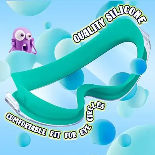 Dizywiee Kids Swim Goggles, 2-Pack Frameless Swimming Goggles for Kids, Child, Boys or Girls From 5-14, Wide View Pool Goggle - 3