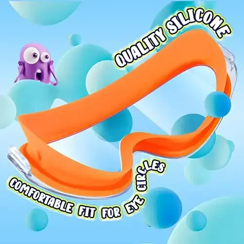 Dizywiee Kids Swim Goggles, 2-paket ramkasiz su ko'zoynaklari bolalar, qizlar yoki o'g'il bolalar uchun 5-14 yoshgacha, keng ko'rinishli basseyn ko'zoynagi - 3