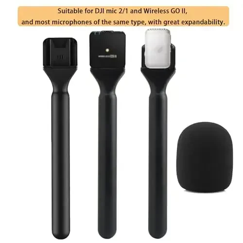 Stand Holder Mic Flag for DJI Mic 1/2/3/Mini/Rode Wireless GO II Handle Wireless Interview Lavalier Microphone Adapter Handheld Mount for Osmo Pocket 3 Mic2 Transmitter/Hollyland Lark M1/Movo - 3