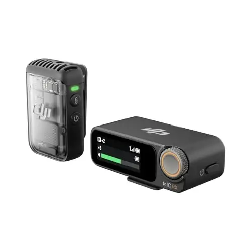 DJI Mic 2 (1 TX + 1 RX), Wireless Microphone with Intelligent Noise Cancelling, 32-bit Float Internal Recording, Optimized Sound, 250m (820 ft.) Range, Microphone for iPhone, Android, Camera, Vlogs - 1