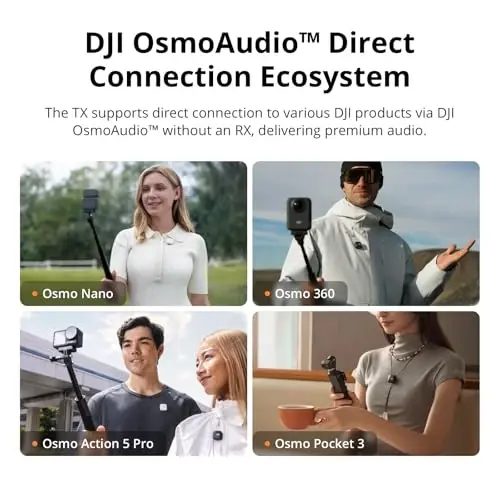 DJI Mic 2 (2 TX + 1 RX + Charging Case), Wireless Lavalier Microphone, Intelligent Noise Cancelling, 32-bit Float Internal Recording, 820 ft.(250m) Range, Microphone for iPhone, Android, Camera - DJI