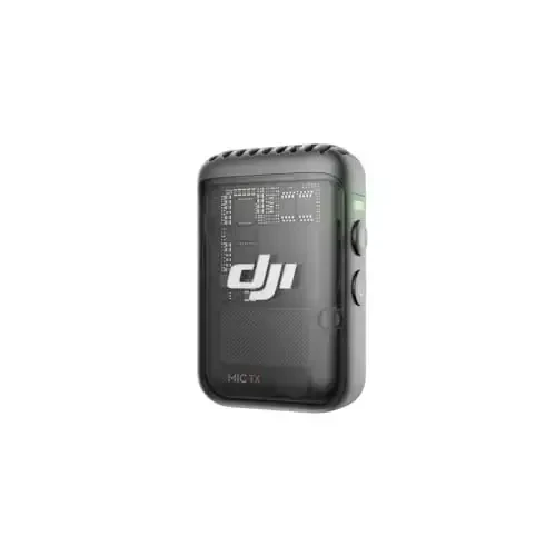 DJI Mic 2 Transmitter (Shadow Black), Intelligent shovqinni bekor qiluvchi simsiz mikrofon, 14 soatlik ichki yozuv, 6 soatlik batareya, magnitli biriktirma, Bluetooth mikrofon, YouTube, Vlogs - 1