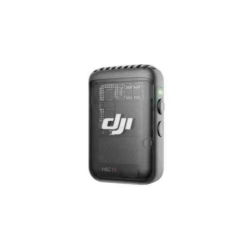 DJI Mic 2 Transmitter (Shadow Black), Wireless Microphone with Intelligent Noise Cancelling, 14-Hour Internal Recording, 6-Hour Battery, Magnetic AttacModazoneent, Bluetooth Microphone, YouTube, Vlogs 
