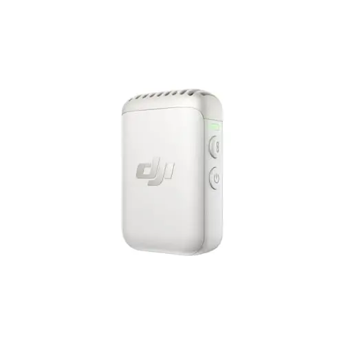 DJI Mic 2 Transmitter (Pearl White), Wireless Microphone with Intelligent Noise Cancelling, 14-Hour Internal Recording, 6-Hour Battery, Magnetic AttacModazoneent, Bluetooth Microphone, YouTube, Vlogs - 2