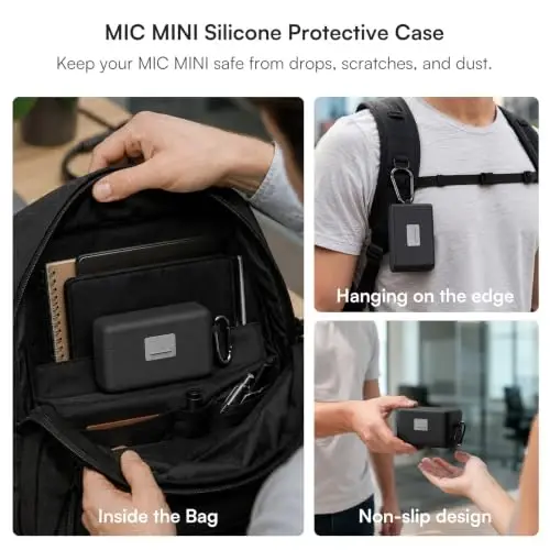 DJI Mic Mini Combo + Silicone Case + Colorful Wind Muff + Selfie Light | Wireless Microphone for iPhone/Camera/Android, Ultralight, Detail-Rich Audio, 48h Use, Noise Cancelling, Streaming, Vlog - 4