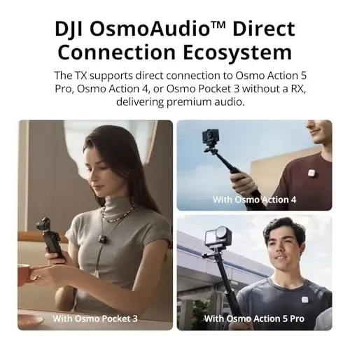 DJI Mic Mini Combo + Silicone Case + Colorful Wind Muff + Selfie Light | Wireless Microphone for iPhone/Camera/Android, Ultralight, Detail-Rich Audio, 48h Use, Noise Cancelling, Streaming, Vlog - 5