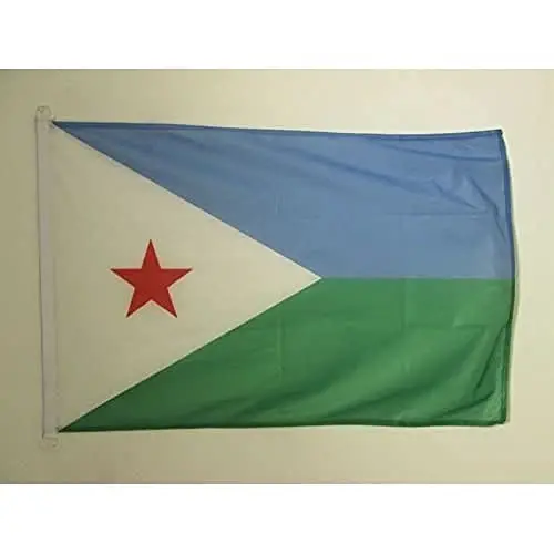 Djibouti NAUTICAL Flag 18'' x 12'' - Djiboutian flags 30 x 45 cm. - Banner 12x18 in for boat - AZ FLAG 