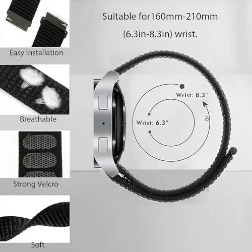 DKGKOO 10 Packs Nylon Band Compatible with 16mm 18mm 19mm 20mm 22mm Watch Bands Quick Release Replacement Wristband for Women Men, Adjustable Sport Stretchy Braided Solo Loop Strap - 3