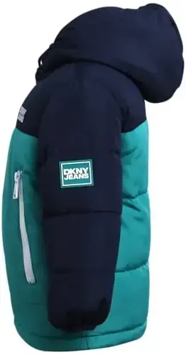 DKNY Baby Boys' Qishki Kurtka - Kaplama Jun bilan qoplangan Puffer Parka Palto - Go'daklar uchun og'ir qishki palto (O'lchamlari: 12M-24M) - 5