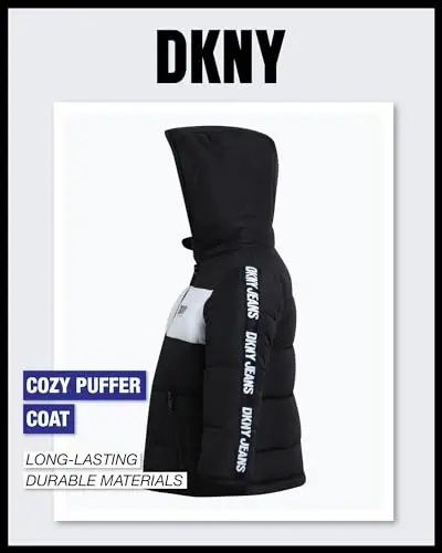 DKNY Baby Boys' Winter Jacket - Quilted Fleece Lined Puffer Parka Coat - Heavyweight Winter Coat for Infants (Sizes: 12M-24M) - 5