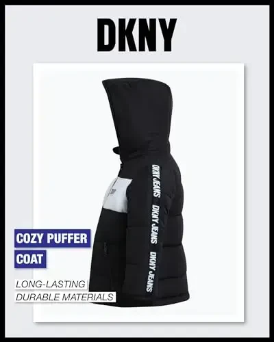 DKNY Baby Boys' Winter Jacket - Quilted Fleece Lined Puffer Parka Coat - Heavyweight Winter Coat for Infants (Sizes: 12M-24M) - 5