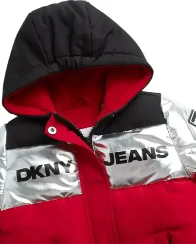 DKNY Baby Boys' Winter Jacket - Quilted Fleece Lined Puffer Parka Coat - Heavyweight Winter Coat for Infants (Sizes: 12M-24M) - 3
