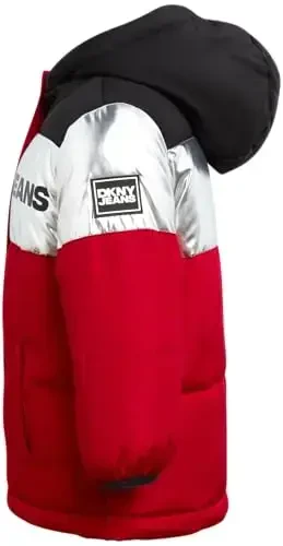 DKNY Baby Boys' Winter Jacket - Quilted Fleece Lined Puffer Parka Coat - Heavyweight Winter Coat for Infants (Sizes: 12M-24M) - 5