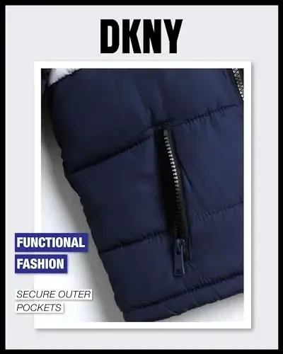 DKNY Baby Boys' Winter Jacket - Quilted Fleece Lined Puffer Parka Coat - Heavyweight Winter Coat for Infants (Sizes: 12M-24M) - 4