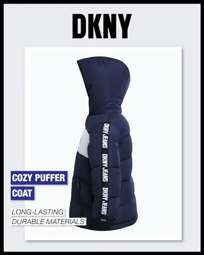DKNY Baby Boys' Winter Jacket - Quilted Fleece Lined Puffer Parka Coat - Heavyweight Winter Coat for Infants (Sizes: 12M-24M) - 5