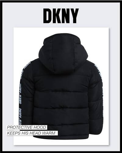 DKNY Baby Boys Winter Jacket – Quilted Fleece Lined Puffer Parka Coat – Heavyweight Winter Coat for Infants/Toddlers (12M-4T) - 6