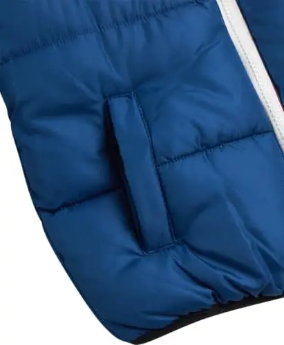 DKNY Baby Infant Boys' Puffer Jacket - Toddler Puffer Coat Full Zip Up Sherpa Lined Quilted Hooded Jacket (Sizes: 12M-4T) - 4