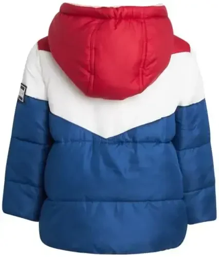DKNY Baby Infant Boys' Puffer Jacket - Toddler Puffer Coat Full Zip Up Sherpa Lined Quilted Hooded Jacket (Sizes: 12M-4T) - 6