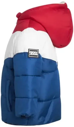 DKNY Baby Infant Boys' Puffer Kurtka - Toddler Puffer Palto To'liq Fermuarli Sherpa Astarlı Kapüşonlu Kurtka (O'lchamlar: 12M-4T) - 5