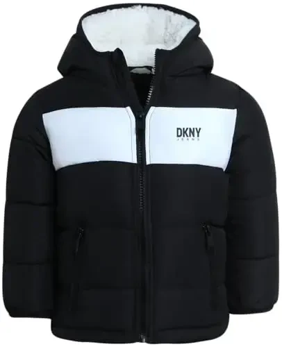 DKNY Baby Boys' Winter Jacket - Quilted Fleece Lined Puffer Parka Coat - Heavyweight Winter Coat for Infants (Sizes: 12M-24M) - 1