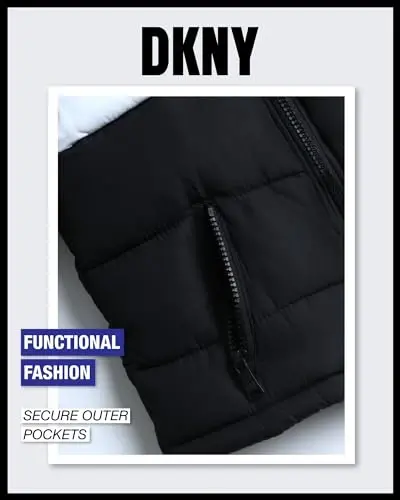 DKNY Baby Boys' Winter Jacket - Quilted Fleece Lined Puffer Parka Coat - Heavyweight Winter Coat for Infants (Sizes: 12M-24M) - 4