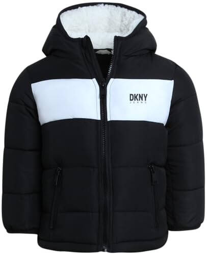 DKNY Bebek Erkek Kışlık Mont - Kapitone Polar İç Astarlı Parka Mont - Bebekler ve Yeni Yürümeye Başlayan Çocuklar İçin Ağırlıklı Kışlık Mont (12A-4T) - 8