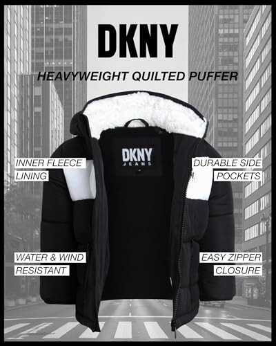 DKNY Bebek Erkek Kışlık Mont - Kapitone Polar İç Astarlı Parka Mont - Bebekler ve Yeni Yürümeye Başlayan Çocuklar İçin Ağırlıklı Kışlık Mont (12A-4T) - 9