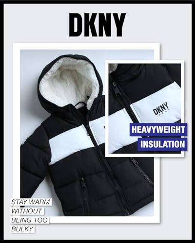 DKNY Bebek Erkek Kışlık Mont - Kapitone Polar İç Astarlı Parka Mont - Bebekler ve Yeni Yürümeye Başlayan Çocuklar İçin Ağırlıklı Kışlık Mont (12A-4T) - 10