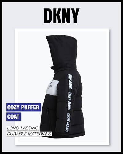 DKNY Bebek Erkek Kışlık Mont - Kapitone Polar İç Astarlı Parka Mont - Bebekler ve Yeni Yürümeye Başlayan Çocuklar İçin Ağırlıklı Kışlık Mont (12A-4T) - 12