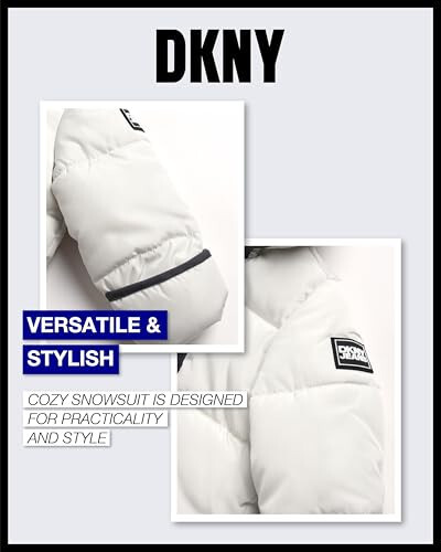 DKNY Bebek Erkek Kışlık Uyku Tulumu - Yeni Doğan Şerpa Kapüşonlu Tek Parça Kışlık Tulum - Bebek Erkekler İçin 12-24 Ay Kışlık Sıcak Polar Astarlı Mont - 9