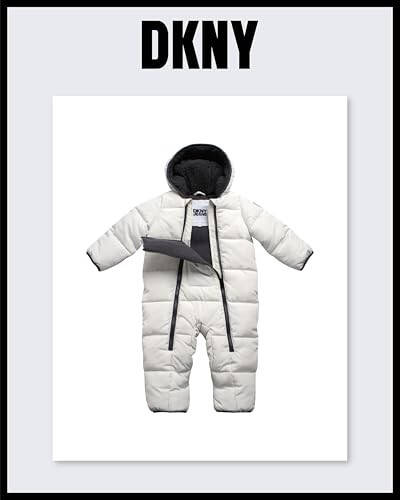 DKNY Bebek Erkek Kışlık Uyku Tulumu - Yeni Doğan Şerpa Kapüşonlu Tek Parça Kışlık Tulum - Bebek Erkekler İçin 12-24 Ay Kışlık Sıcak Polar Astarlı Mont - 10