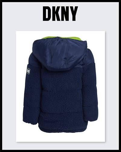 DKNY Bebek Erkek Mont - Hafif Polardan Astarlı Sherpa Lağım Kabarcıklı Puf Mont - Bebek Kışlık Mont (12M-4T) - 6