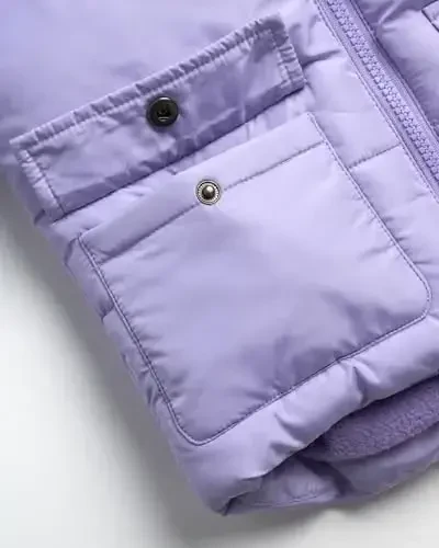 DKNY Infant Toddler Baby Girls' Winter Jacket - Fleece Lined Quilted Bubble Puffer Parka Coat for Girls (Sizes: 12M-4T) - 5