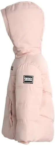 DKNY Infant Toddler Baby Girls' Winter Jacket - Fleece Lined Quilted Bubble Puffer Parka Coat for Girls (Sizes: 12M-4T) - 2