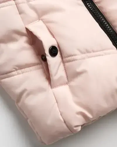 DKNY Infant Toddler Baby Girls' Winter Jacket - Fleece Lined Quilted Bubble Puffer Parka Coat for Girls (Sizes: 12M-4T) - 5