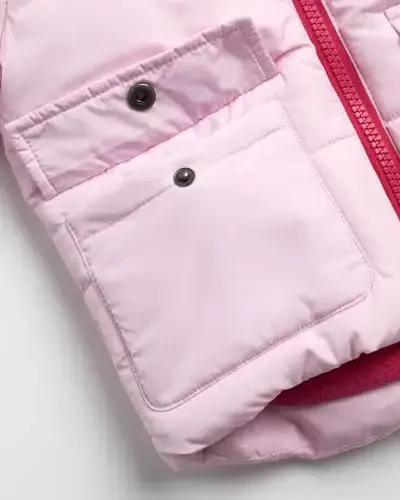 DKNY Infant Toddler Baby Girls' Winter Jacket - Fleece Lined Quilted Bubble Puffer Parka Coat for Girls (Sizes: 12M-4T) - 3