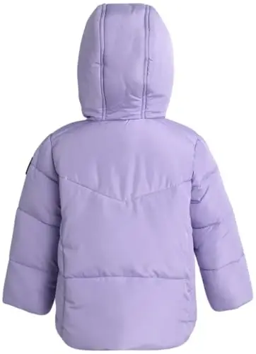 DKNY Infant Toddler Baby Girls' Winter Jacket - Fleece Lined Quilted Bubble Puffer Parka Coat for Girls (Sizes: 12M-4T) - 6