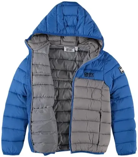 DKNY Boys Winter Jacket, Midweight Puffer Coat, Weather Resistant, Hooded | Insulated Bubble Warmth, Weather Resistant Shell, Cozy Attached Hood and Zip Pockets for Everyday and Cold Weather - 4