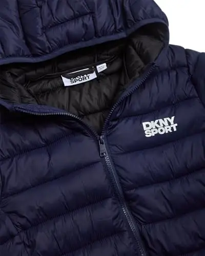 DKNY Boys Puffer Jacket - Midweight Insulated Wind Water Resistant Hooded Puffer Winter Coat - Quilted Winter Jacket for Boys - 2