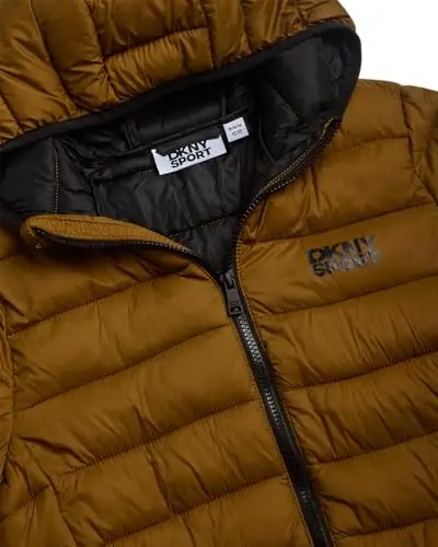 DKNY Boys Puffer Jacket - Midweight Insulated Wind Water Resistant Hooded Puffer Winter Coat - Quilted Winter Jacket for Boys - 2