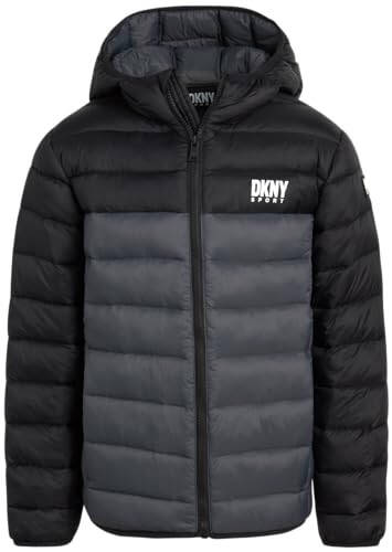 DKNY Erkek Çocuk Mont - Orta Kalınlıklı İzoleli Kapitone Dış Giyim Parka Puffer Mont - Suya Dayanıklı Erkek Çocuk Kışlık Kapüşonlu Mont (8-20) - 2