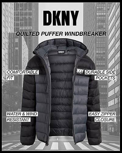 DKNY Erkek Çocuk Mont - Orta Kalınlıklı İzoleli Kapitone Dış Giyim Parka Puffer Mont - Suya Dayanıklı Erkek Çocuk Kışlık Kapüşonlu Mont (8-20) - 3