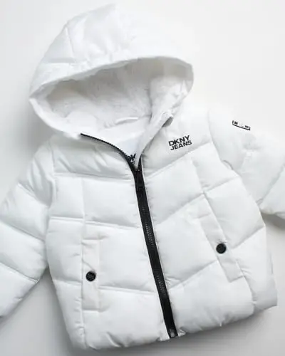 DKNY Infant Toddler Baby Girls' Winter Jacket - Fleece Lined Quilted Bubble Puffer Parka Coat for Girls (Sizes: 12M-4T) - MODAZONE (1)