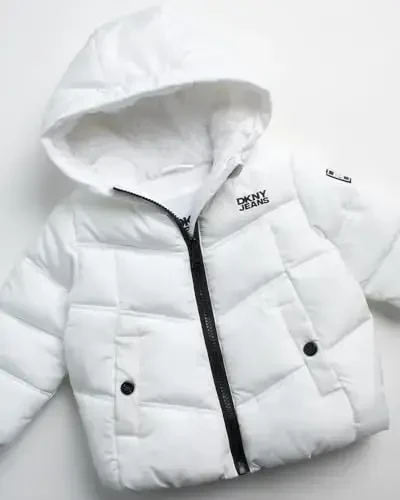 DKNY Infant Toddler Baby Girls' Winter Jacket - Fleece Lined Quilted Bubble Puffer Parka Coat for Girls (Sizes: 12M-4T) - 2