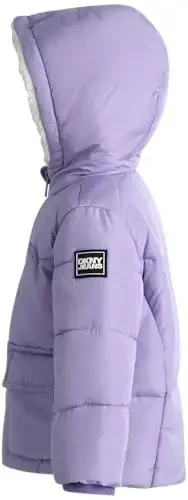 DKNY Infant Toddler Baby Girls' Winter Jacket - Fleece Lined Quilted Bubble Puffer Parka Coat for Girls (Sizes: 12M-4T) - 5