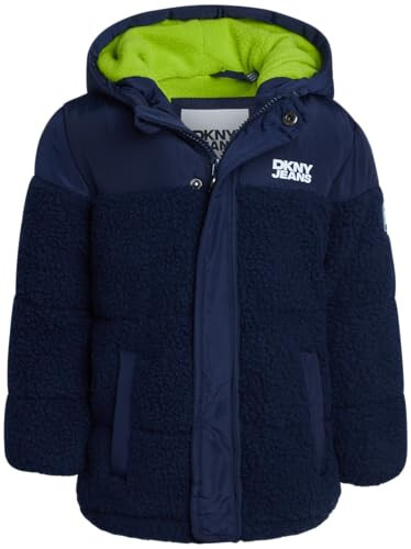 DKNY Toddler Boys Jacket - Heavyweight Polar Fleece Lined Sherpa Layette Bubble Puffer Jacket - Infant Winter Jacket (12M-4T) - 1