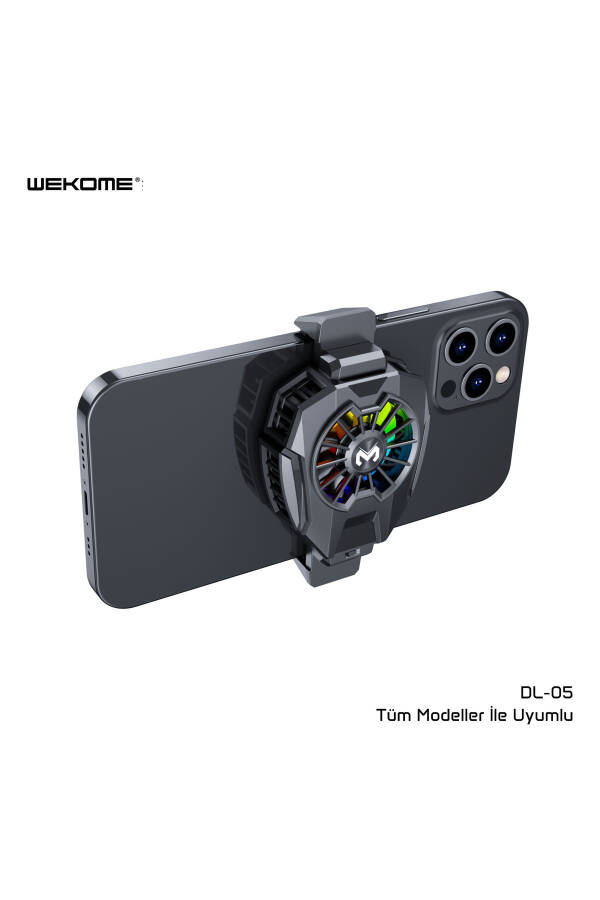 DL-05 Turbo RGB Yorug'likli iPhone Samsung Mos Muvofiq Issilik Ko'rsatkichi Mobil Telefon Radiator Fan - 4