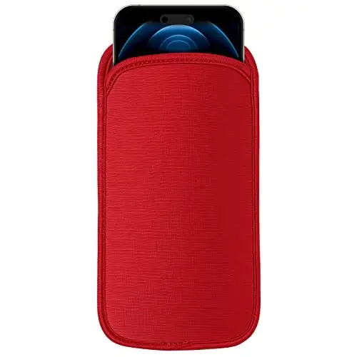 Для Galaxy S25/S24 Ultra, S23 Plus, Note 20, S21 FE, A75/A56/A14 Phone Bag, Universal Neoprene Shockproof Phone Pouch Sleeve Wallet Carry Case 4.7-6.9 inch for iPhone Air 17 16 Pro Max, Huawei/Sony (Black) - 1