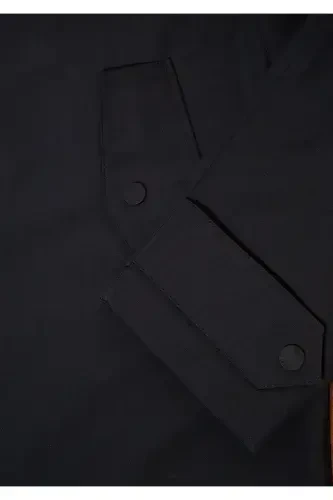 Длинное черное пальто с капюшоном, свободного кроя. 0110430-900 - 8