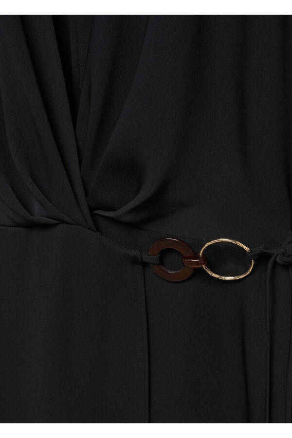 Длинное кружевное платье с оберткой - 7